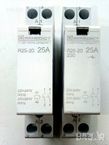 Монофазни контактори 25А,нови два броя
