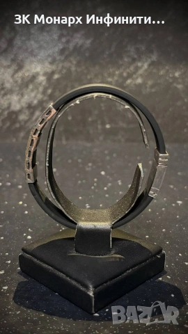 Сребърна силиконова гривна, снимка 3 - Гривни - 51255497