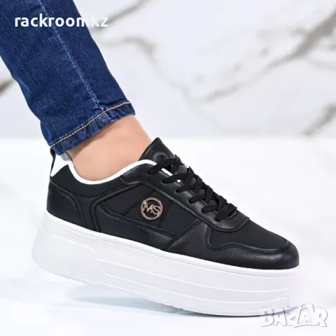 Модни дамски кецове с висока подметка модел: D5741-1 black , снимка 1 - Маратонки - 46981403