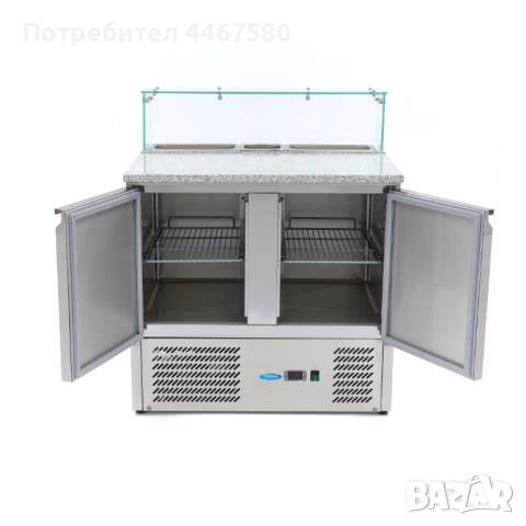 Охлаждаема пица маса с гранитна работна повърхност – 2 врати, снимка 2 - Обзавеждане на кухня - 54064047