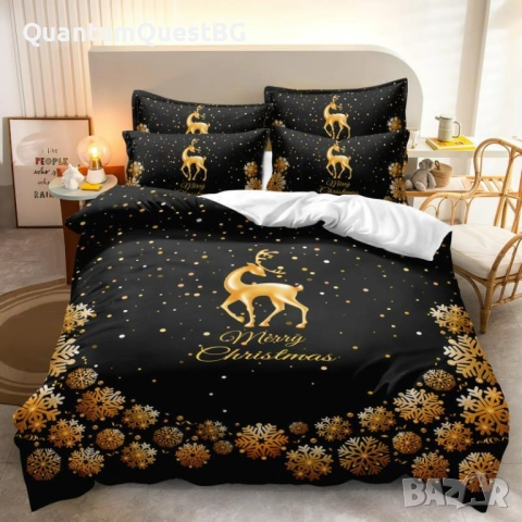 Коледно спално бельо, 100% памук, 6 части
