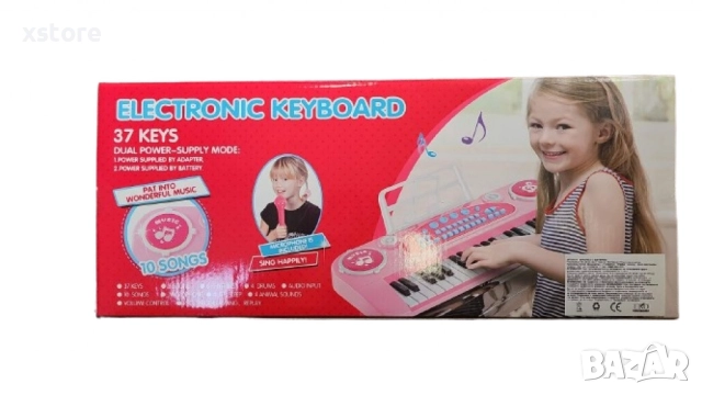 Розово детско пиано с микрофон и 37 клавиша – Забава и музикално развитие за малки музиканти, снимка 6 - Музикални играчки - 52796483