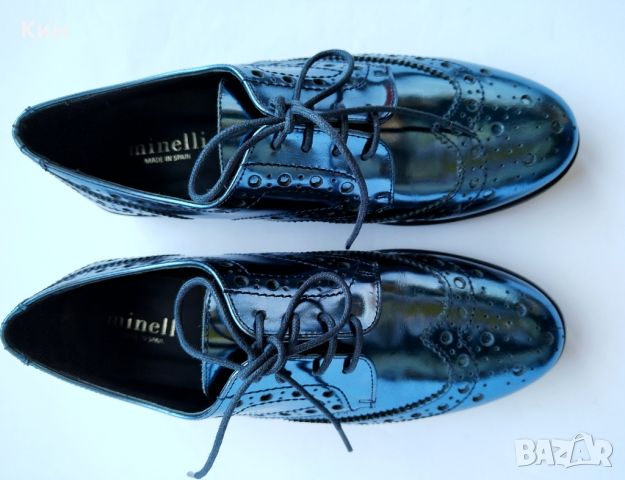  Обувки в синя кожа Minelli, снимка 6 - Дамски ежедневни обувки - 45162217