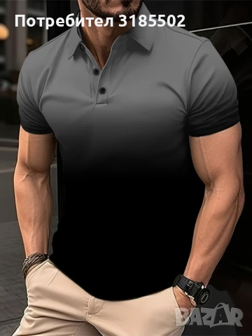 Мъжка тениска за с градиентен цвят, голям размер,за лятото,стилен стил,къс ръкав, снимка 4 - Тениски - 51194566