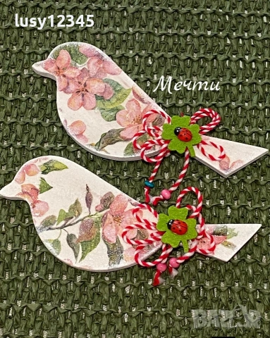 Първомартенски магнитчета-птички!, снимка 5 - Декорация за дома - 53399672