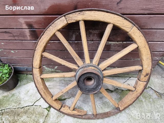 Старо колело от каруца, снимка 4 - Антикварни и старинни предмети - 45544548
