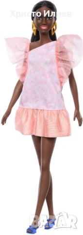 Кукла Барби Barbie Fashionistas С прасковена парти рокля