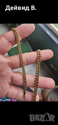 Позлатени с 14к злато гривна и верижка, снимка 3 - Колиета, медальони, синджири - 51668214