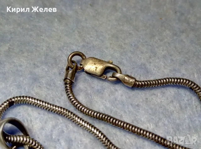 СТИЛНО СРЕБЪРНО КОЛИЕ с ЛИСТОВИДЕН СЕДЕФЕН СРЕБЪРЕН МЕДАЛЬОН СРЕБРО 925 ФИНА РЪЧНА АРТ РАБОТА 49787, снимка 8 - Колиета, медальони, синджири - 49885908