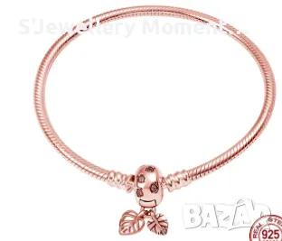 Сребърна гривна 925 Pandora Moment Rose Gold , снимка 2 - Гривни - 47156000