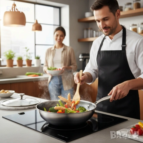 Уок тиган с капак Goldmann Fusionhex Pro GM 1128-28WK, 28x8.5 см., снимка 5 - Други - 53535670