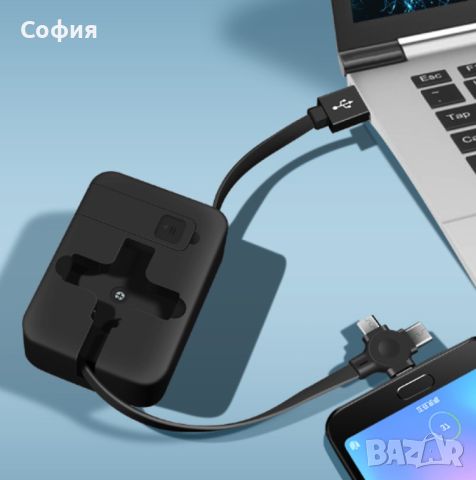 Троен USB преходник за телефон, снимка 3 - USB кабели - 46114251