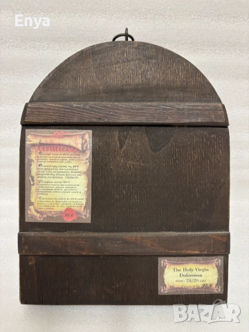 Ръчно рисувана икона на Света Богородица Долороса с миниатюри, снимка 4 - Икони - 53620506