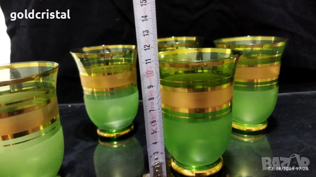 стари стъклени чаши и кана Чехословакия , снимка 2 - Антикварни и старинни предмети - 51374504