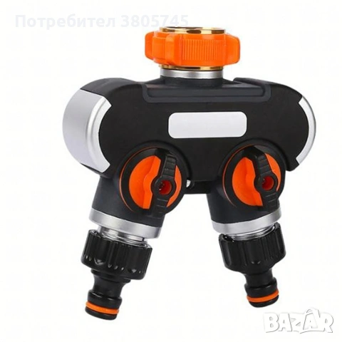 Двупосочен разпределител за градински кран 2-в-1: Сплитер за маркуч с независими вентили (3/4" и 1"), снимка 10 - Градински мебели, декорация  - 53371557