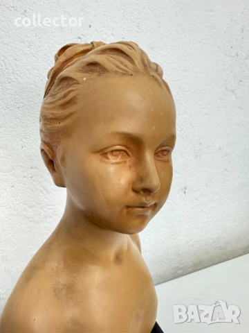 Теракотен бюст на Луиз Броняр от Жан-Антоан Худон. №7562, снимка 9 - Антикварни и старинни предмети - 52246918