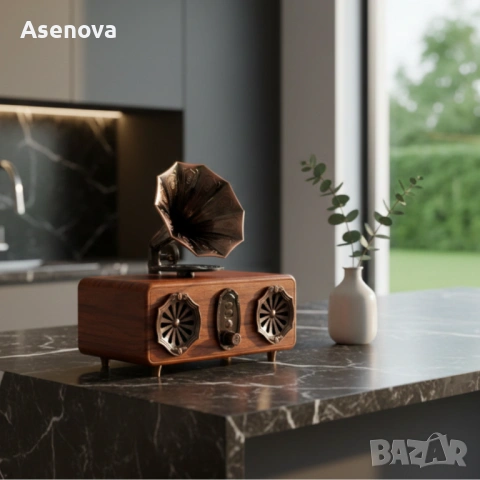 Bluetooth радио колонка AS36, 2x5W, 1800mAh – ретро и мощна, снимка 4 - Антикварни и старинни предмети - 53562407