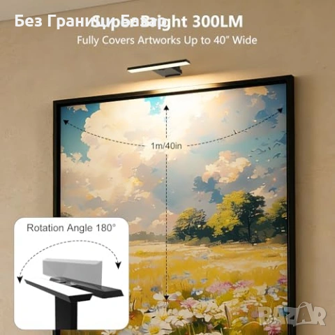 Нови 2 броя LED лампи за картини 6000mAh USB-C дистанционно таймер, снимка 3 - Лед осветление - 53666774