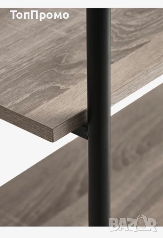 3 броя Етажерка VANDBORG 5 рафта цвят светъл дъб/черно, снимка 3 - Етажерки - 50599637