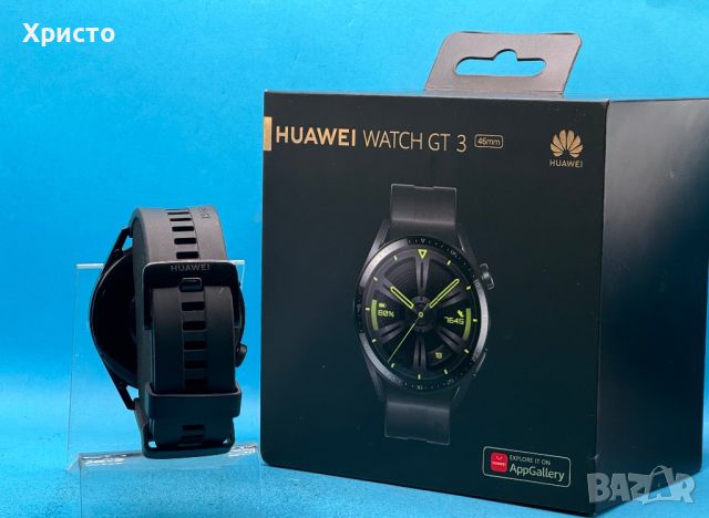 ГАРАНЦИОНЕН!!! Смарт часовник Huawei Watch GT3, 46 mm, Fluoroelastomer Strap, Black, снимка 4 - Смарт часовници - 46745544