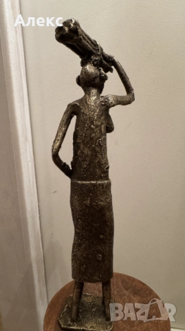 Масивна винтидж бронзова пластика, 570гр, снимка 4 - Антикварни и старинни предмети - 52681913