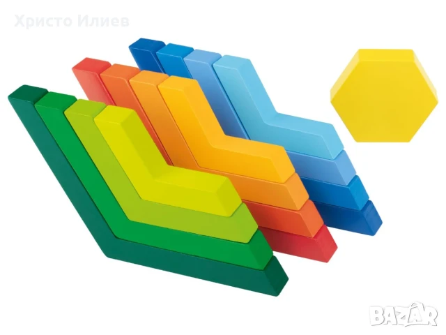 Дървен пъзел Шестоъгълник Монтесори метод, снимка 4 - Игри и пъзели - 50805520