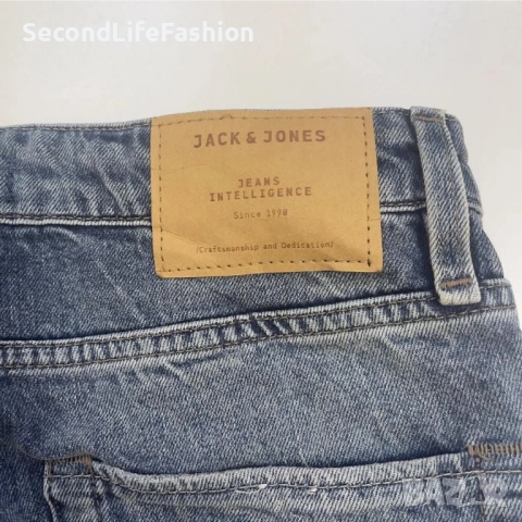 Мъжки дънки Jack And Jones Fred Tapered Leg с копчета, размер 28 x 32, странични надписи, снимка 3 - Дънки - 53010985