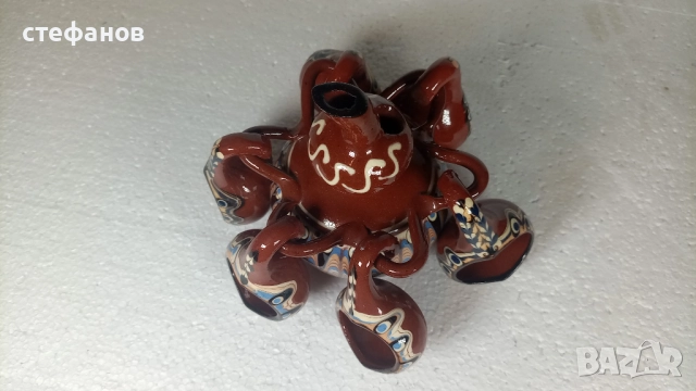 Керамичен комплект за греяна ракия, кратунки 6 бр и павурче, снимка 4 - Чаши - 52188695