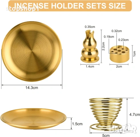 Пало Санто 4 в 1 поставка за арома пръчки с 5,5-инчов алуминиев уловител за пепел, тамянна горелка, , снимка 6 - Декорация за дома - 53607866