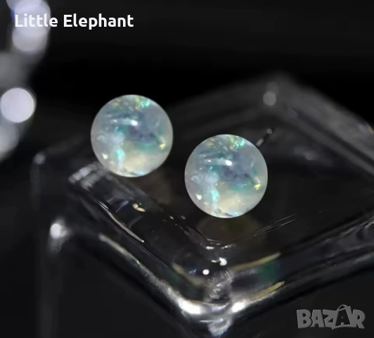 Обеци топчета огнен опал,колекция"Famous"/нови