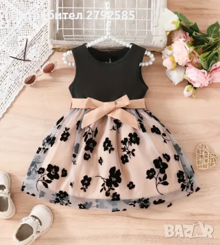 Детска рокля с цветя, снимка 1