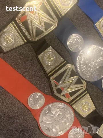 Шампионски пояс WWE Tag Team Championship отборната титла  в кеча Mattel детски belt колан , снимка 12 - Фигурки - 48777191