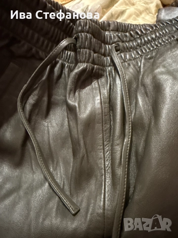 Нови висока талия разкошни мека кожа кожени дълги елегантни ежедневни панталони , снимка 5 - Панталони - 52486222