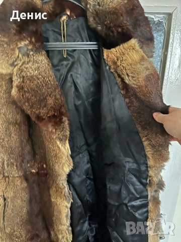 Дълго дамско палто от естествен косъм (нутрия) – L/XL, с подвижна част, ретро модел, снимка 6 - Палта, манта - 53295608