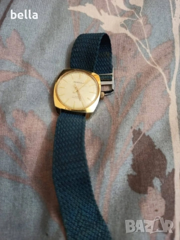 Мъжки стар позлатен часовник Pratina 17 камъка позлата отлично запазена, снимка 3 - Антикварни и старинни предмети - 53707934