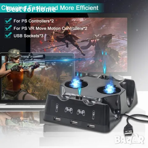 Станция за зареждане на контролер -докинг Tihokile, снимка 7 - Аксесоари - 49825101