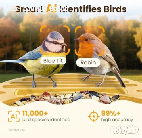 Нова соларна Смарт хранилка за птици с 2.5K камера и AI разпознаване, снимка 4 - Други стоки за дома - 52655380
