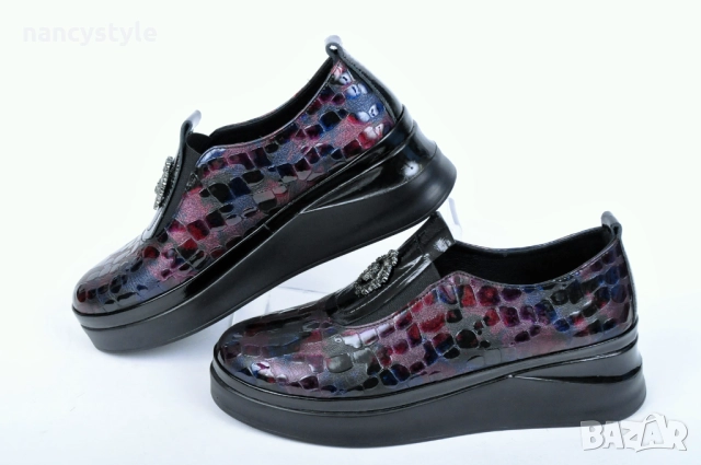 NEW! Ефектни дамски обувки Естествена кожа - Лак - Два цвята, снимка 6 - Дамски ежедневни обувки - 51719499