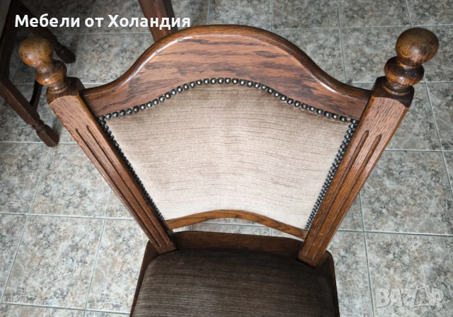 4 дъбови стола с дамаска, снимка 8 - Столове - 50999573
