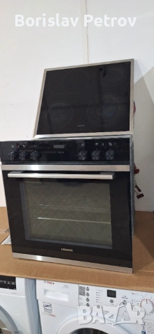 Черна фурна с котлони Сименс