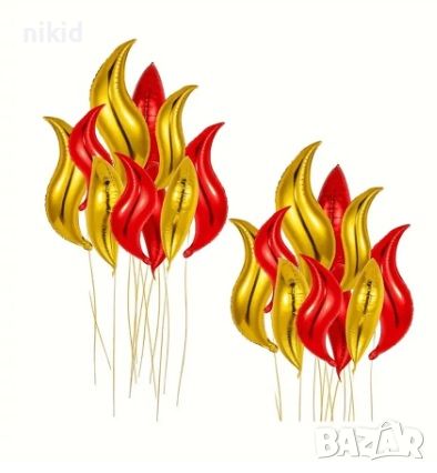 грамаден S връх за опашка вълна огън пожар фолио фолиев балон хелий въздух парти, снимка 2 - Други - 29550532