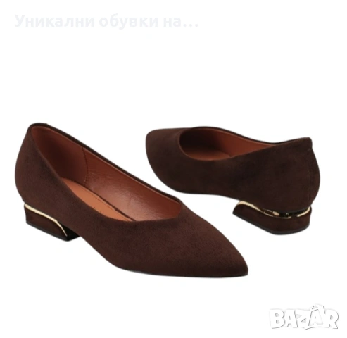Кафяви ежедневни обувки на удобен широк ток- Katlin Brown 11700, снимка 2 - Дамски ежедневни обувки - 53534541