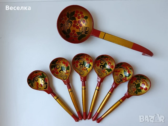 Руски антикварни дървени лъжици , снимка 8 - Колекции - 51208201