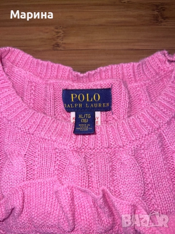 Polo Ralph Lauren Розов плетен пуловер за жени и момичета, размер малък, снимка 3 - Блузи с дълъг ръкав и пуловери - 53559735