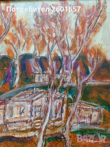 Живописен пейзаж масло, подпис., снимка 3 - Картини - 52528207