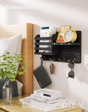 Кутия за ключове с 8 куки, рафт за съхранение, магнитен държач, снимка 5 - Етажерки - 52276582