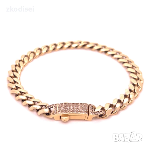 Златна дамска гривна 10,94гр. 20,0см. 14кр. проба:585 модел:34568-5, снимка 3 - Гривни - 52444816