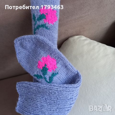 Ръчно плетени дамски чорапи размер 39, снимка 1 - Дамски чорапи - 46155475