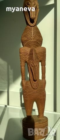 Шаманска дърворезба от Перу с богата орнаментика. , снимка 3 - Статуетки - 45304485