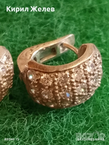 Блестящи сребърни обеци инкрустирани с няколко реда ЦИРКОНИЙ стил и елегантност 72741, снимка 3 - Обеци - 52881709